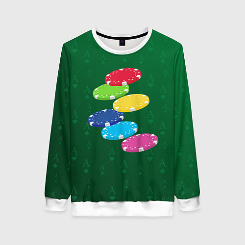 Женский свитшот Фишки -игра / 3D-Белый – фото 1