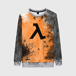 Свитшот женский Half life оранжевые краски, цвет: 3D-меланж