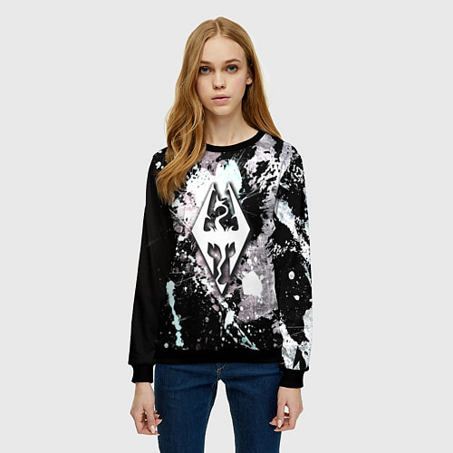 Женский свитшот The elder scrolls краски древности / 3D-Черный – фото 3