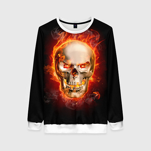 Женский свитшот Лучший пылающий череп / 3D-Белый – фото 1
