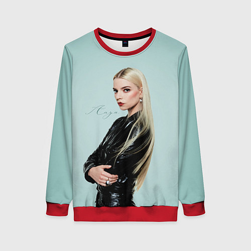 Женский свитшот Anya Taylor - Joy - actress / 3D-Красный – фото 1