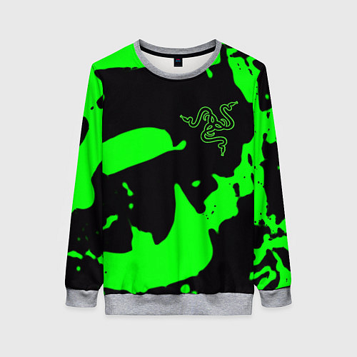 Женский свитшот Razer кислотный стиль краски / 3D-Меланж – фото 1