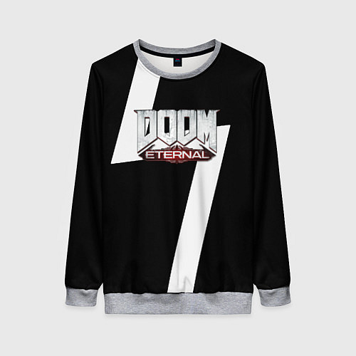 Женский свитшот Doom eternal geometry white / 3D-Меланж – фото 1