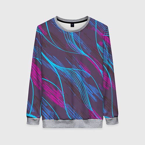Женский свитшот Абстракция геометрических линий / 3D-Меланж – фото 1