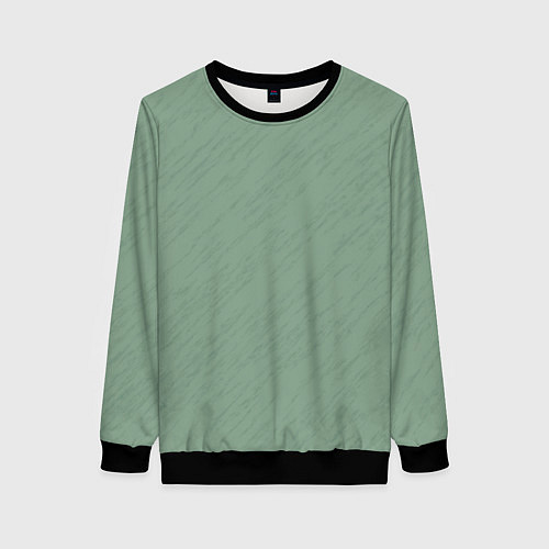 Женский свитшот Текстура пыльно-зелёный однотонный / 3D-Черный – фото 1