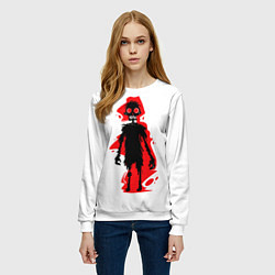 Свитшот женский Красный Зомби, цвет: 3D-белый — фото 2