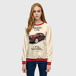Свитшот женский Классические автомобиль 1939 года Opel Admiral, цвет: 3D-красный — фото 2