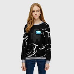 Свитшот женский Among us storm black, цвет: 3D-меланж — фото 2