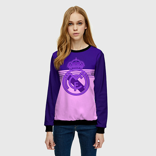 Женский свитшот Real Madred geometry sport / 3D-Черный – фото 3