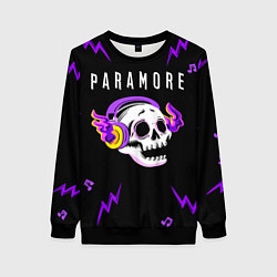 Женский свитшот Paramore неоновый череп