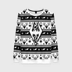 Свитшот женский The Elder Scrolls winter deer pattern, цвет: 3D-белый