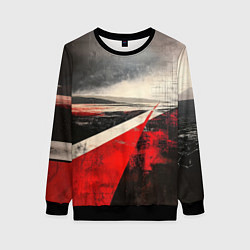 Женский свитшот Футуристичный пейзаж в ретро стиле