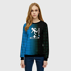 Свитшот женский Portal pattern geometry, цвет: 3D-черный — фото 2