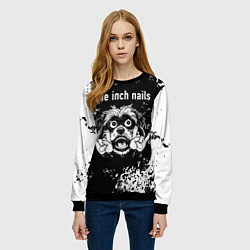 Свитшот женский Nine Inch Nails рок пес, цвет: 3D-черный — фото 2