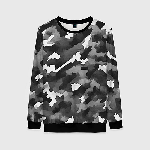 Женский свитшот Серый камуфляж внутренних войск / 3D-Черный – фото 1
