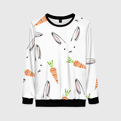 Свитшот женский Морковный зая, цвет: 3D-черный