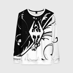 Свитшот женский The Elder Scrolls узор, цвет: 3D-белый