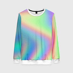 Свитшот женский Бензиновый градиент, цвет: 3D-белый