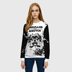 Свитшот женский Thousand Foot Krutch - рок пес, цвет: 3D-белый — фото 2