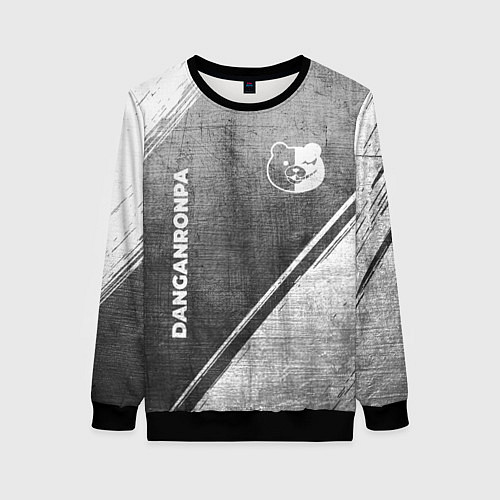Женский свитшот Danganronpa - grey gradient вертикально / 3D-Черный – фото 1