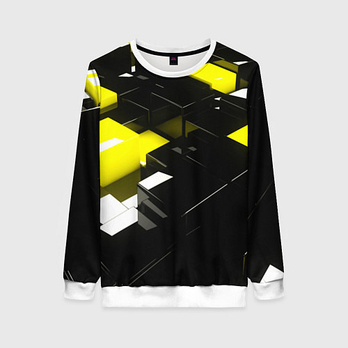 Женский свитшот Абстракция обман зрения / 3D-Белый – фото 1