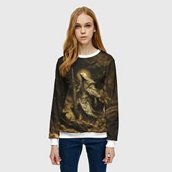 Свитшот женский Иллюстрация босса подземелья, цвет: 3D-белый — фото 2