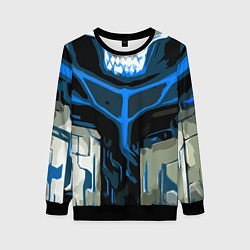 Женский свитшот Blue stripes on a black and white background