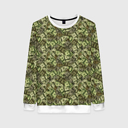 Свитшот женский Милитари деньги, цвет: 3D-белый