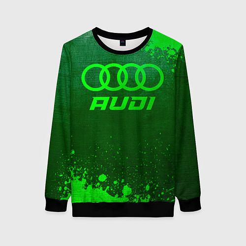 Женский свитшот Audi - green gradient / 3D-Черный – фото 1