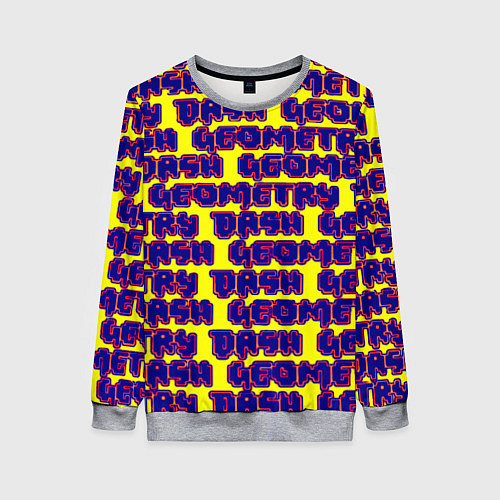Женский свитшот Geometry dash pattern game / 3D-Меланж – фото 1