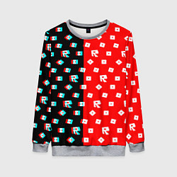 Свитшот женский Roblox glitch pattern, цвет: 3D-меланж