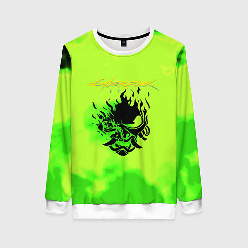 Женский свитшот Cyberpunk кислотный / 3D-Белый – фото 1