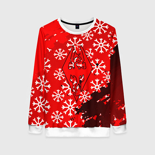 Женский свитшот Elder Scrolls winter steel / 3D-Белый – фото 1