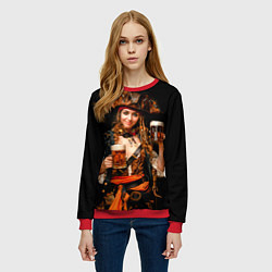 Свитшот женский Пиво на Тартуге - красотка, цвет: 3D-красный — фото 2