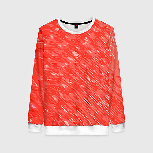 Женский свитшот Красно-белые мазки / 3D-Белый – фото 1