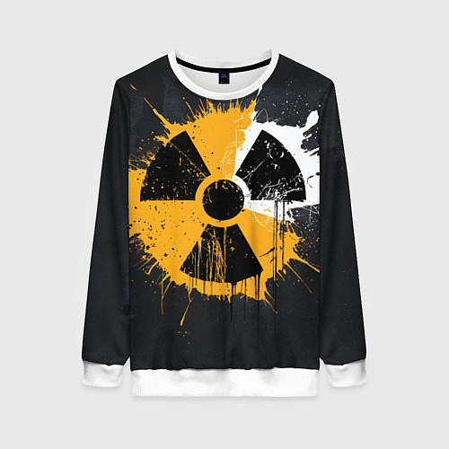 Женский свитшот Знак радиации / 3D-Белый – фото 1