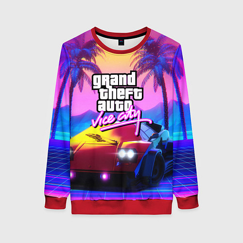 Женский свитшот Vice city retro wave Lambo / 3D-Красный – фото 1