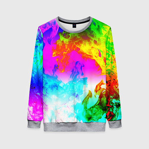 Женский свитшот Неоново кислотный огонь / 3D-Меланж – фото 1