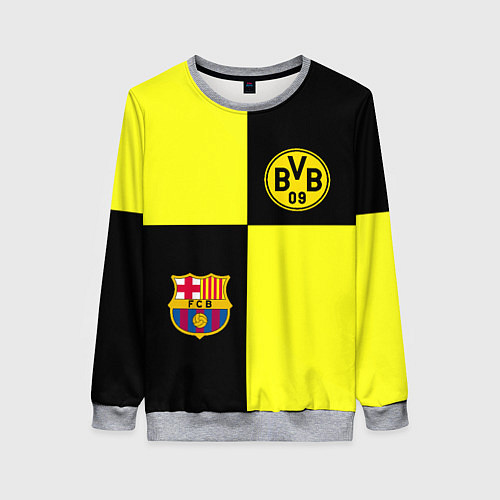 Женский свитшот Barcelona x Borussia / 3D-Меланж – фото 1