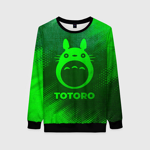 Женский свитшот Totoro - green gradient / 3D-Черный – фото 1