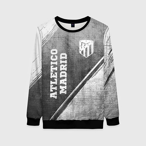 Женский свитшот Atletico Madrid - grey gradient вертикально / 3D-Черный – фото 1