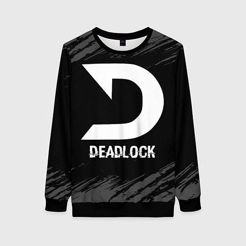 Женский свитшот Deadlock glitch на темном фоне / 3D-Черный – фото 1