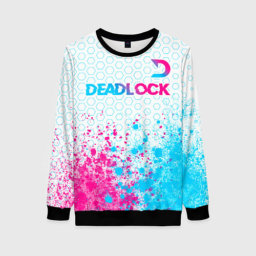 Женский свитшот Deadlock neon gradient style посередине / 3D-Черный – фото 1