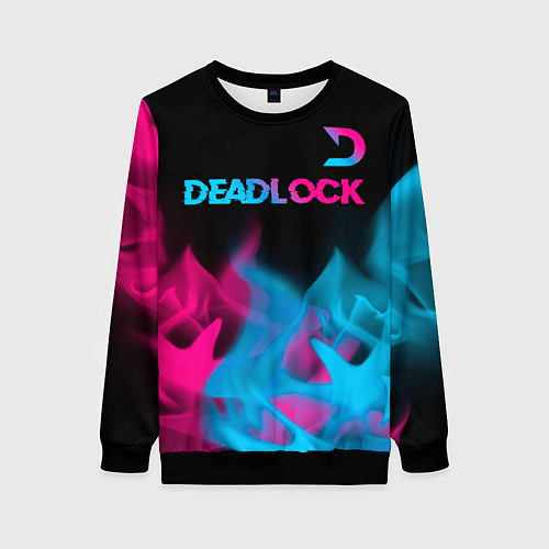 Женский свитшот Deadlock - neon gradient посередине / 3D-Черный – фото 1