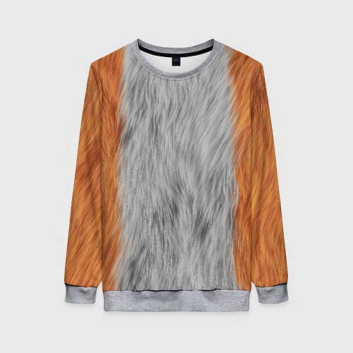 Женский свитшот Мех рыжей лисы / 3D-Меланж – фото 1
