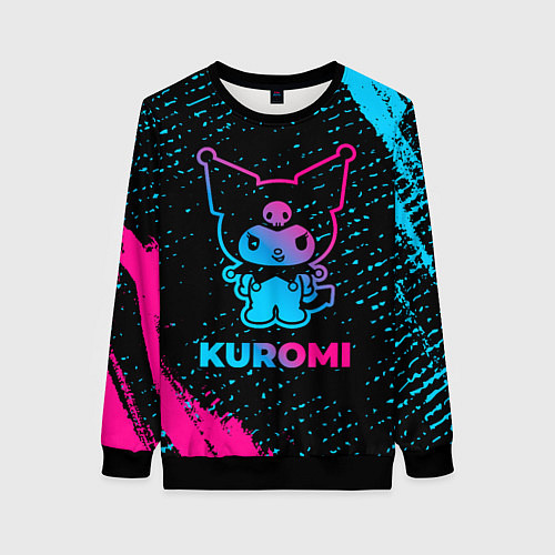 Женский свитшот Kuromi - neon gradient / 3D-Черный – фото 1