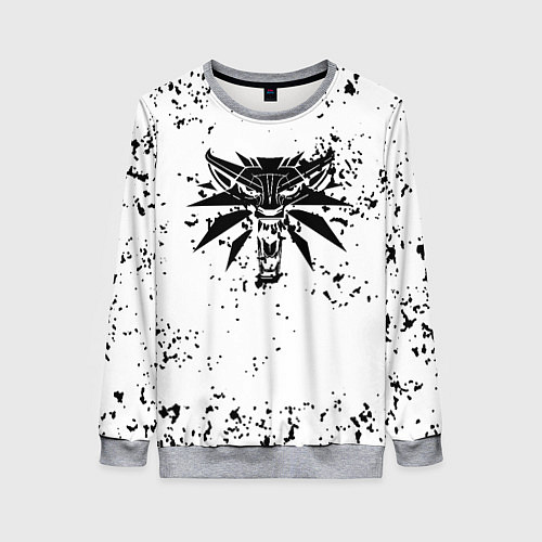 Женский свитшот Ведьмак краски лого / 3D-Меланж – фото 1