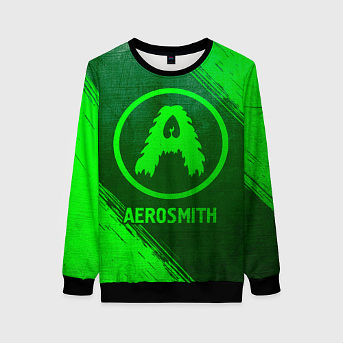 Женский свитшот Aerosmith - green gradient / 3D-Черный – фото 1