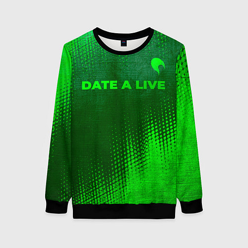 Женский свитшот Date A Live - green gradient посередине / 3D-Черный – фото 1
