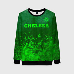 Женский свитшот Chelsea - green gradient посередине